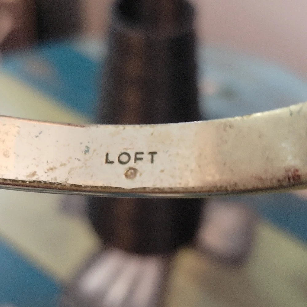 LOFT Gold and Leopard Print Bangle Bracelet